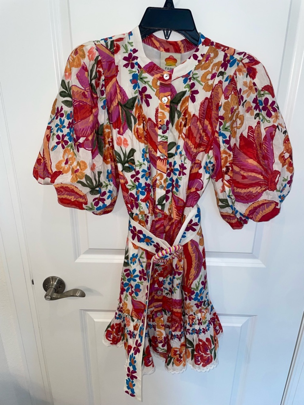 Farm Rio Spring Banana Belted Mini Dress